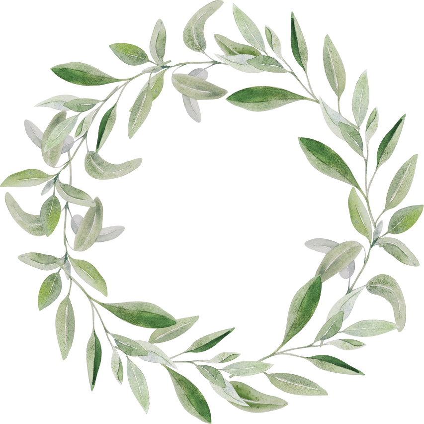 Herbal sage wreath watercolor