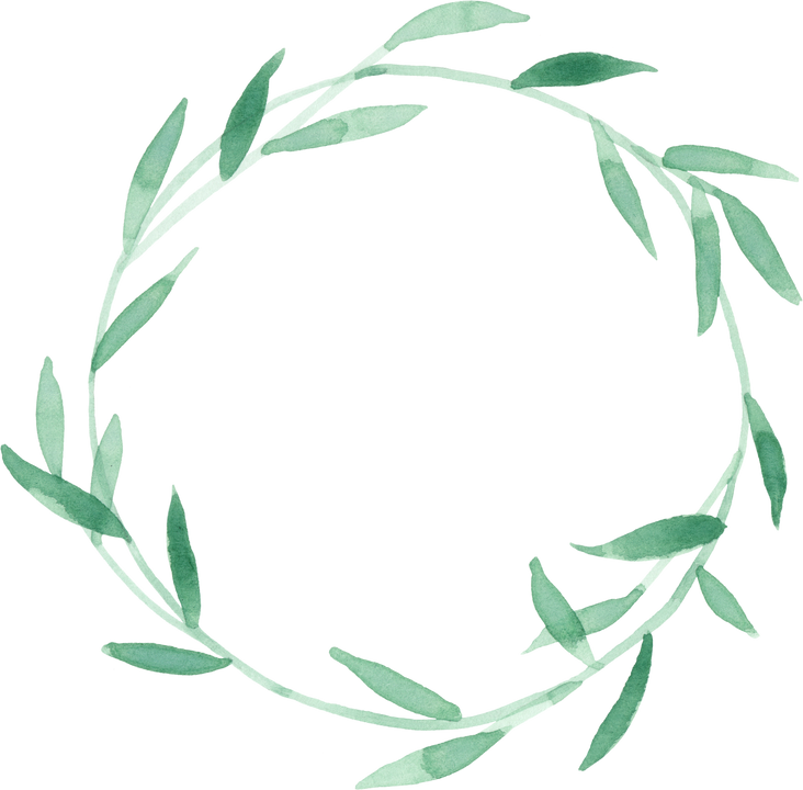 Round Green Leaf Olive Circle Greenery Frame